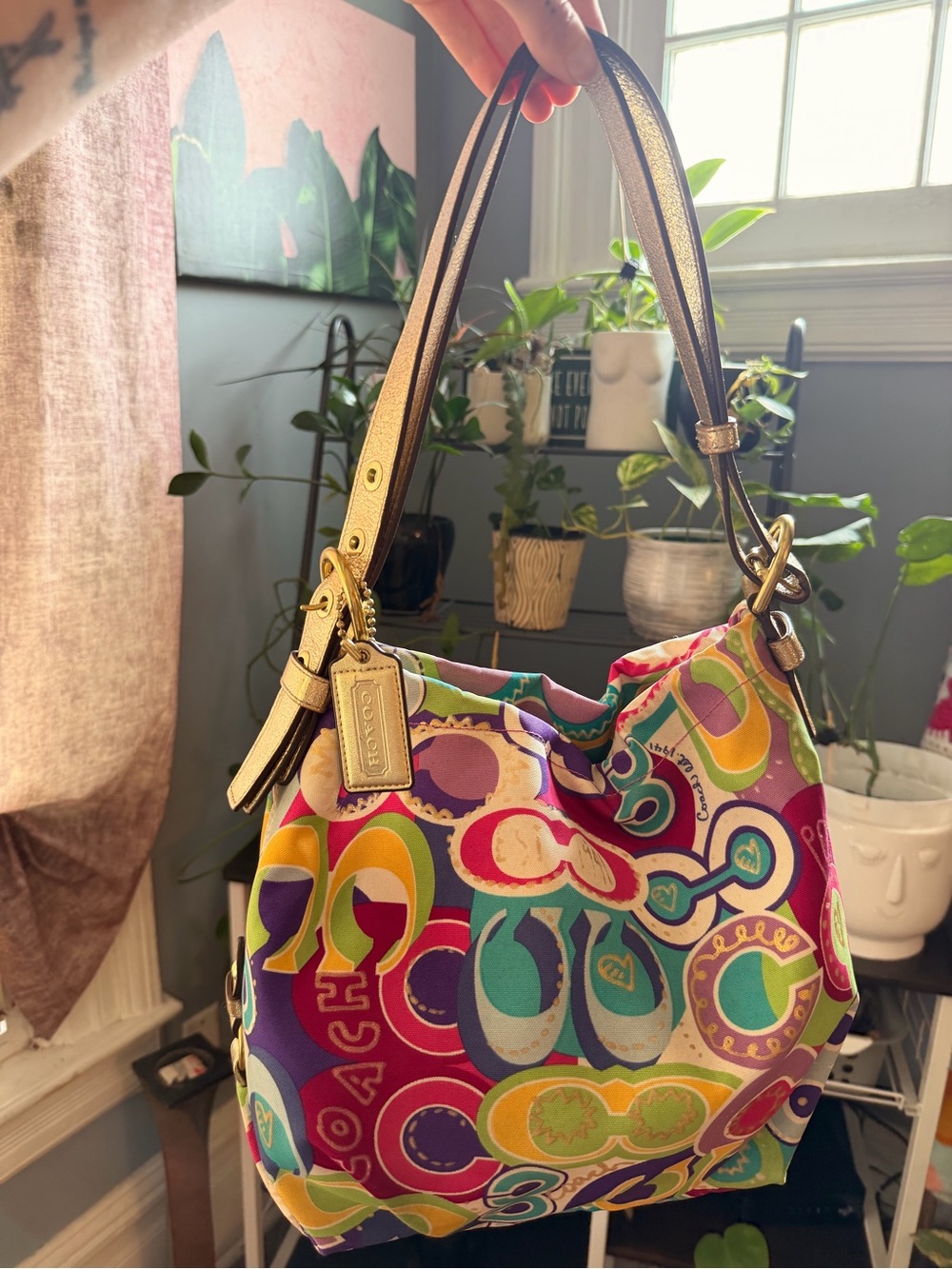 Coach Poppy Pop C Graffiti Hobo Bag.